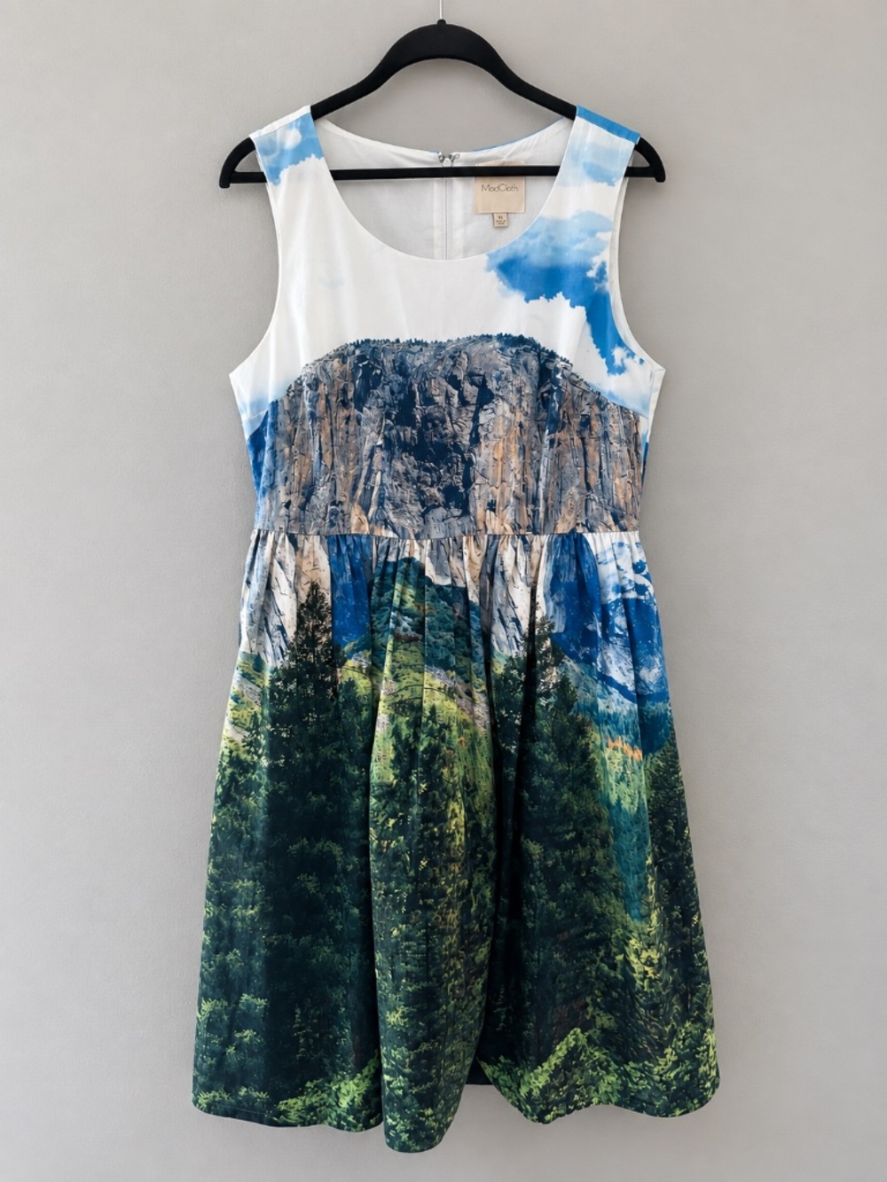 Title: ModCloth Mountain & Forest Print Sleeveless Dress Large